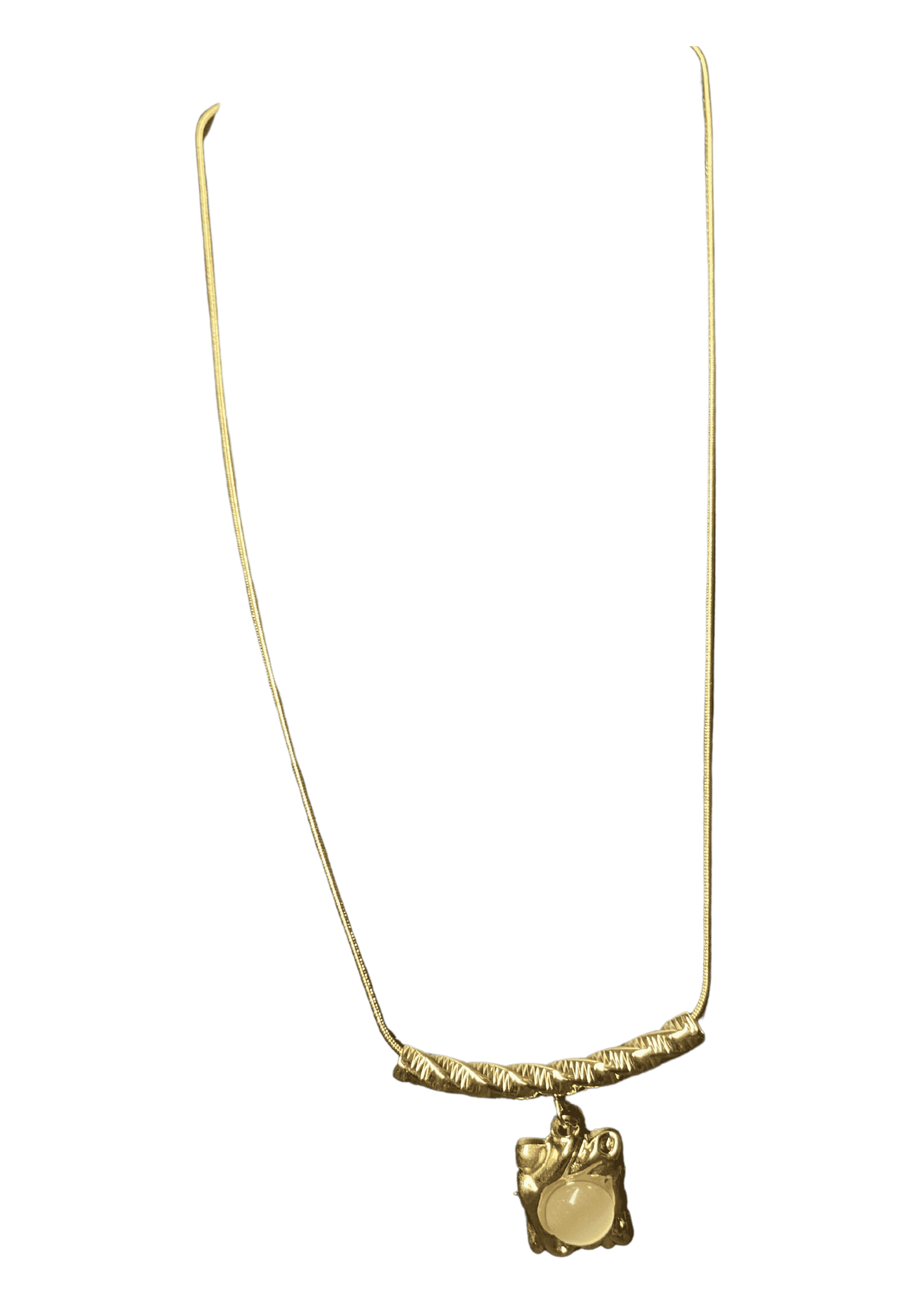 Artisan Gold-Plated Square Pendant Necklace